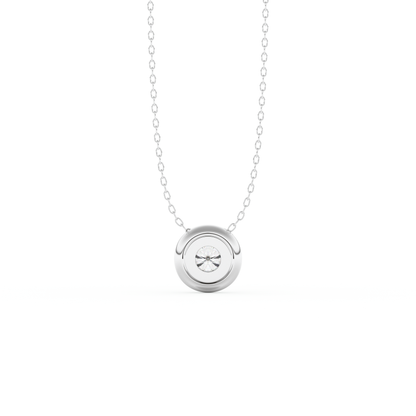 Stunning 0.28 CT Round Moissanite Diamond Bezel Solitaire Necklace in Solid Gold