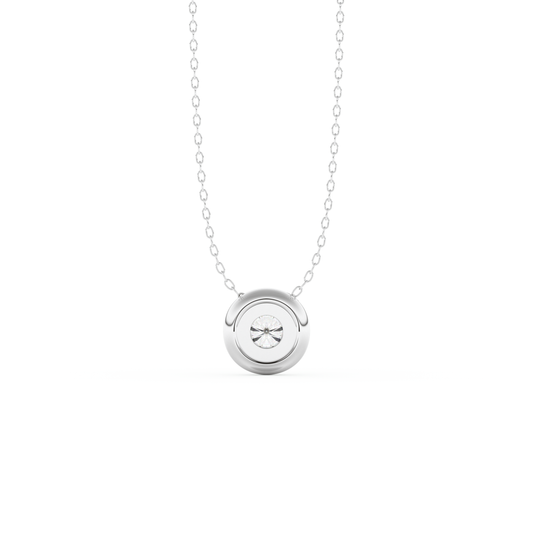 Stunning 0.28 CT Round Moissanite Diamond Bezel Solitaire Necklace in Solid Gold