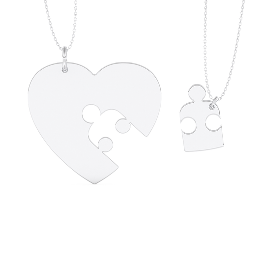 Custom Pendant Necklace – Split Heart or Puzzle