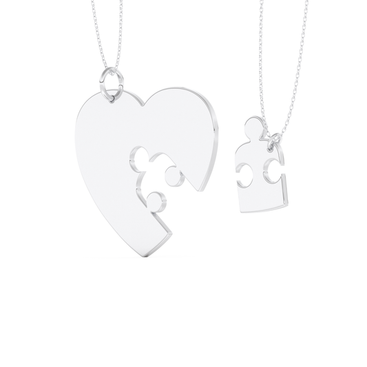 Custom Pendant Necklace – Split Heart or Puzzle