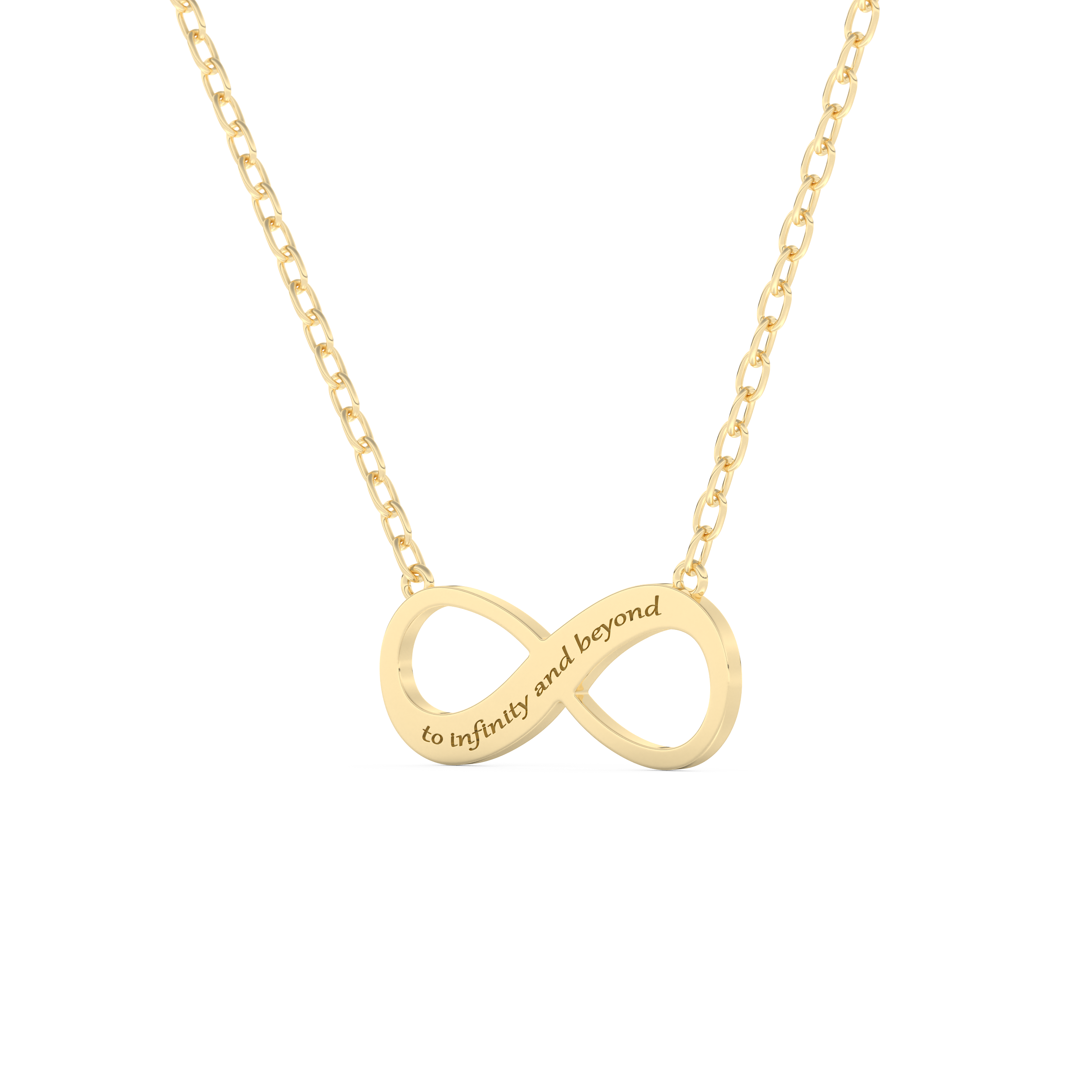 Custom Pendant Necklace – Infinity Symbol and Text Engraving 7