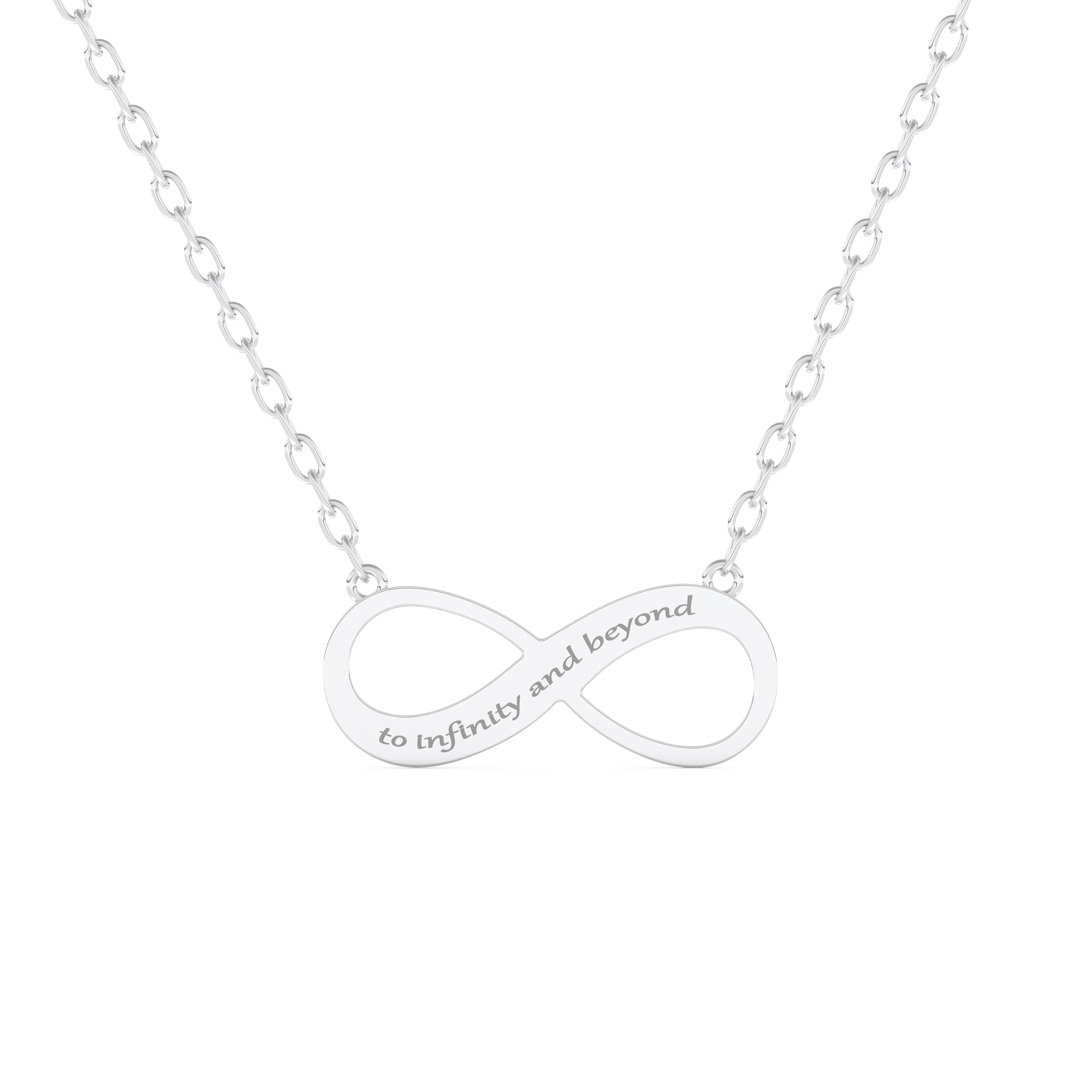 Custom Pendant Necklace – Infinity Symbol and Text Engraving 1