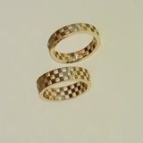 Textured Checker Wedding Band