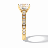 4.0 CT Princess Cut Pave Style Moissanite Engagement Rings