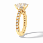 4.0 CT Princess Cut Pave Style Moissanite Engagement Rings