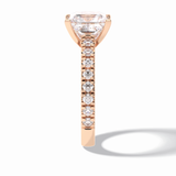 4.0 CT Princess Cut Pave Style Moissanite Engagement Rings
