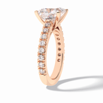 4.0 CT Princess Cut Pave Style Moissanite Engagement Rings