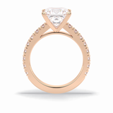4.0 CT Princess Cut Pave Style Moissanite Engagement Rings