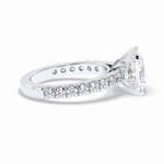 4.0 CT Princess Cut Pave Style Moissanite Engagement Rings