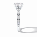4.0 CT Princess Cut Pave Style Moissanite Engagement Rings