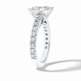 4.0 CT Princess Cut Pave Style Moissanite Engagement Rings