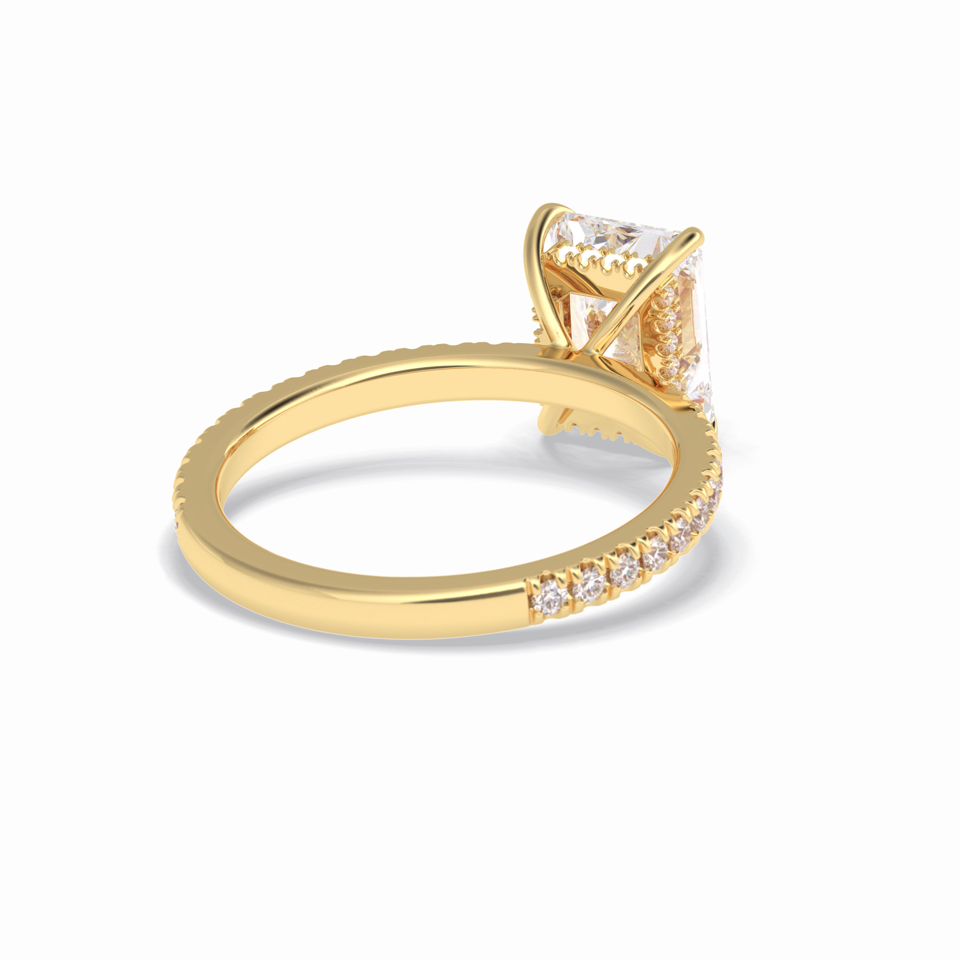 2.5 CT Radiant Cut Pave Style Moissanite Engagement Rings