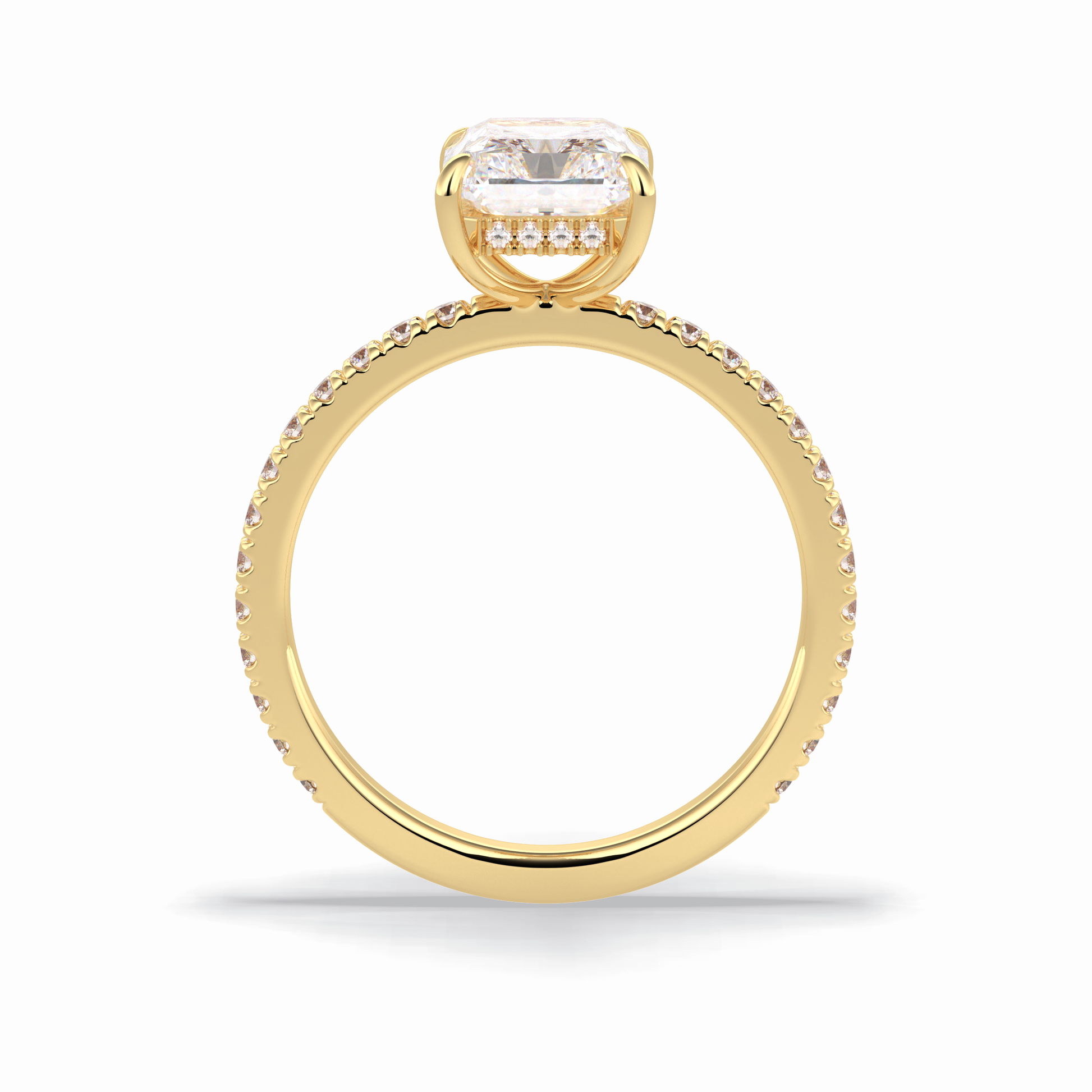 2.5 CT Radiant Cut Pave Style Moissanite Engagement Rings