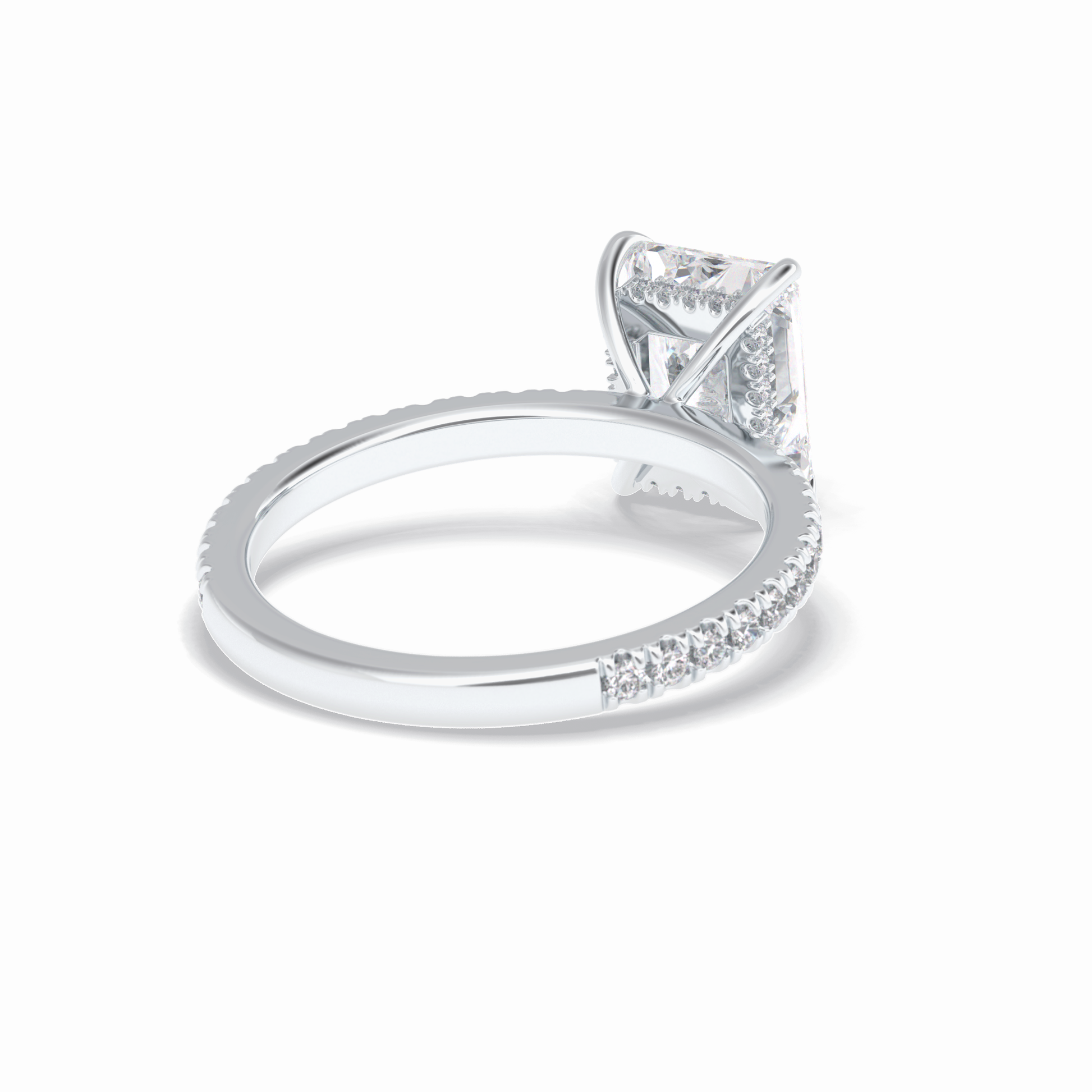 2.5 CT Radiant Cut Pave Style Moissanite Engagement Rings