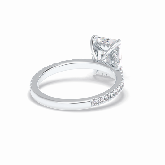 2.5 CT Radiant Cut Pave Style Moissanite Engagement Rings