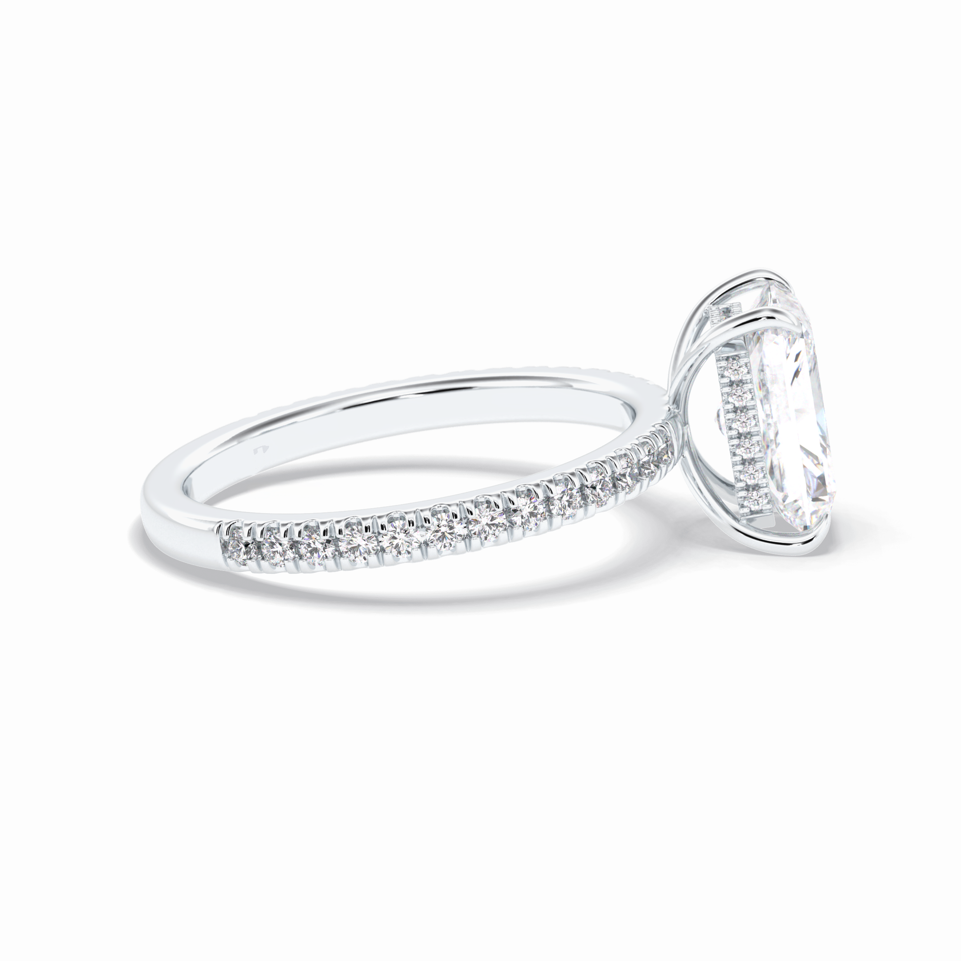 2.5 CT Radiant Cut Pave Style Moissanite Engagement Rings
