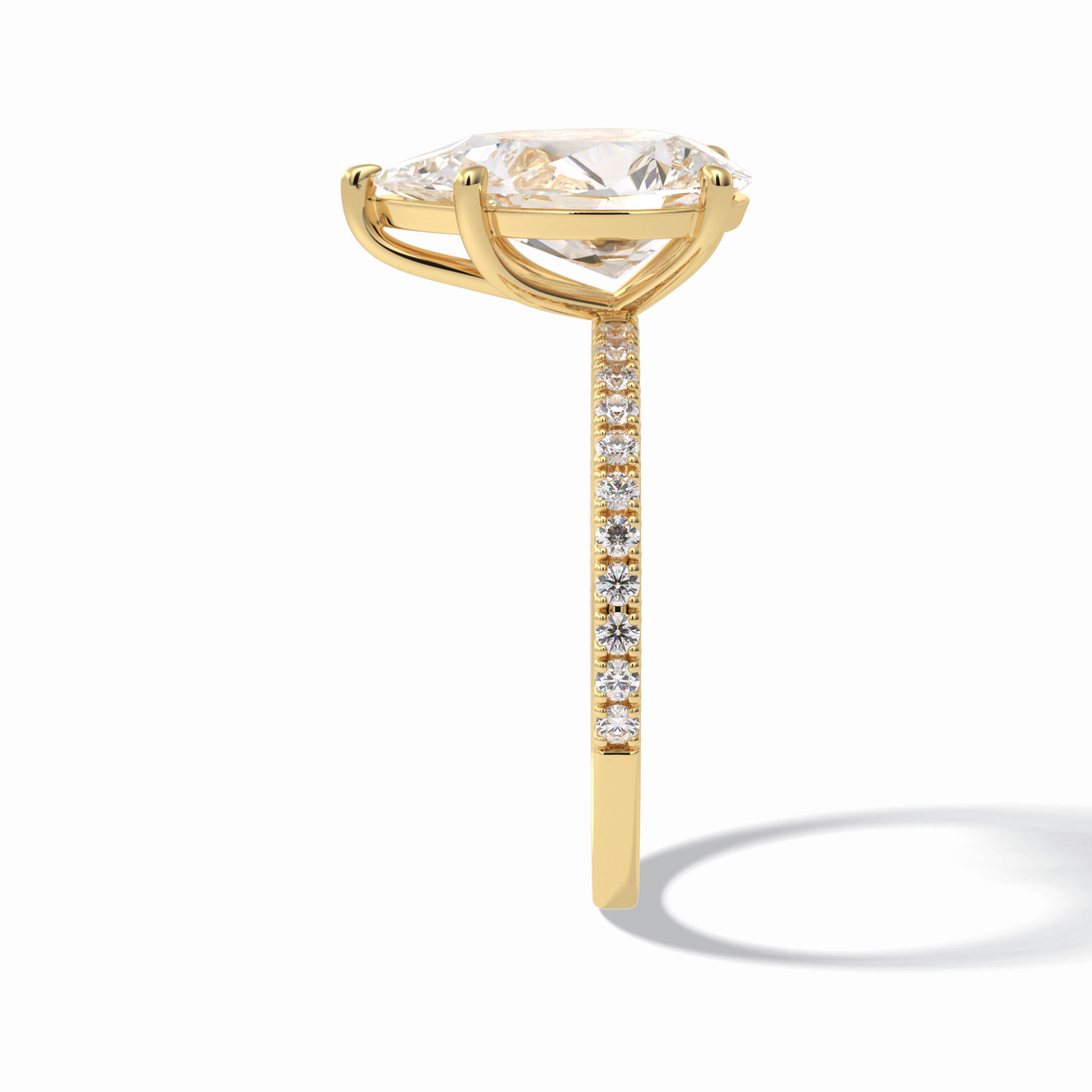 2.5 CT Pear Cut Pave Style Moissanite Engagement Rings