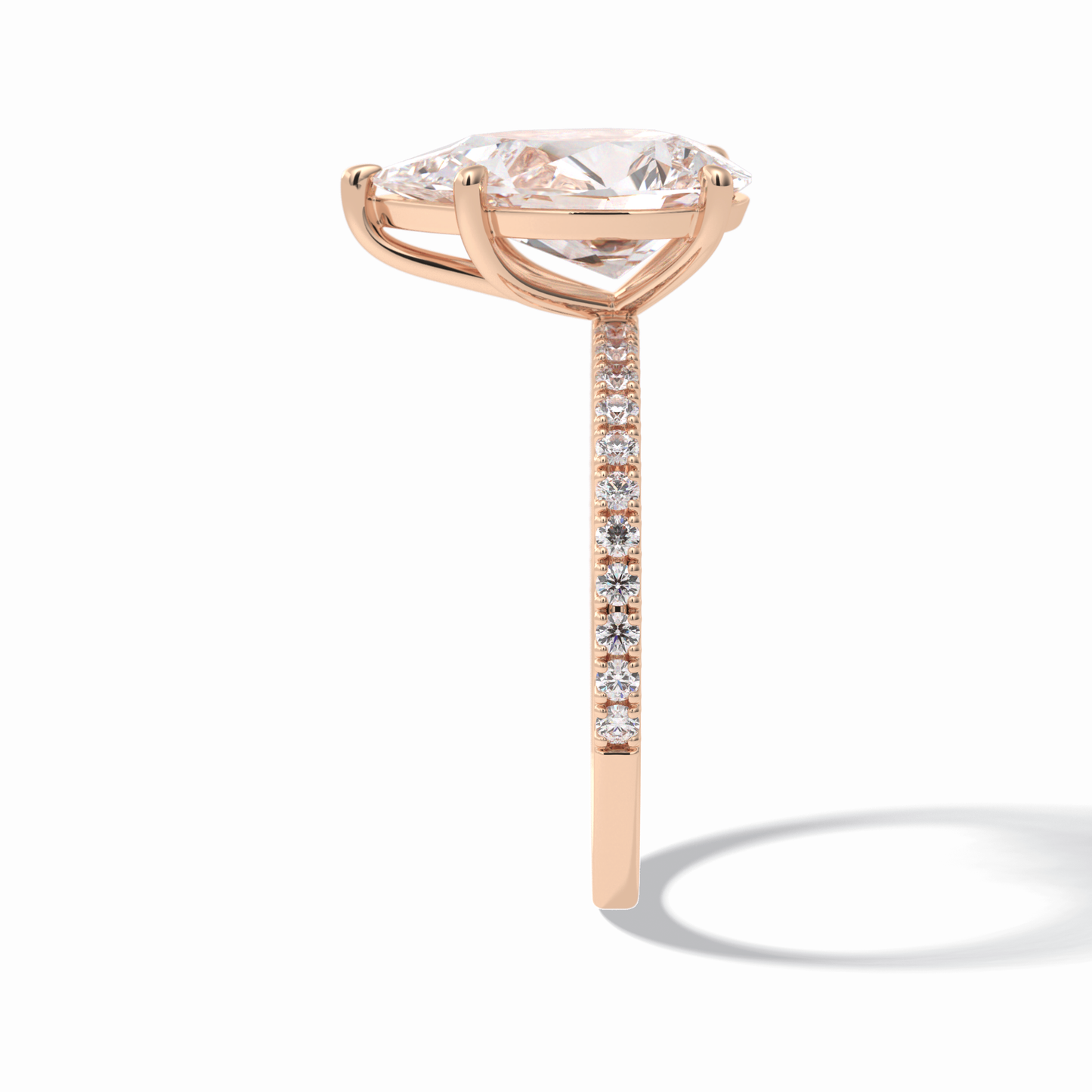 2.5 CT Pear Cut Pave Style Moissanite Engagement Rings