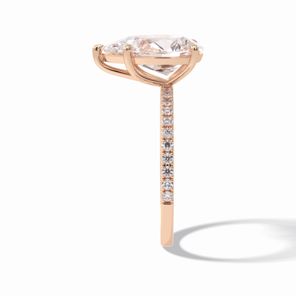 2.5 CT Pear Cut Pave Style Moissanite Engagement Rings