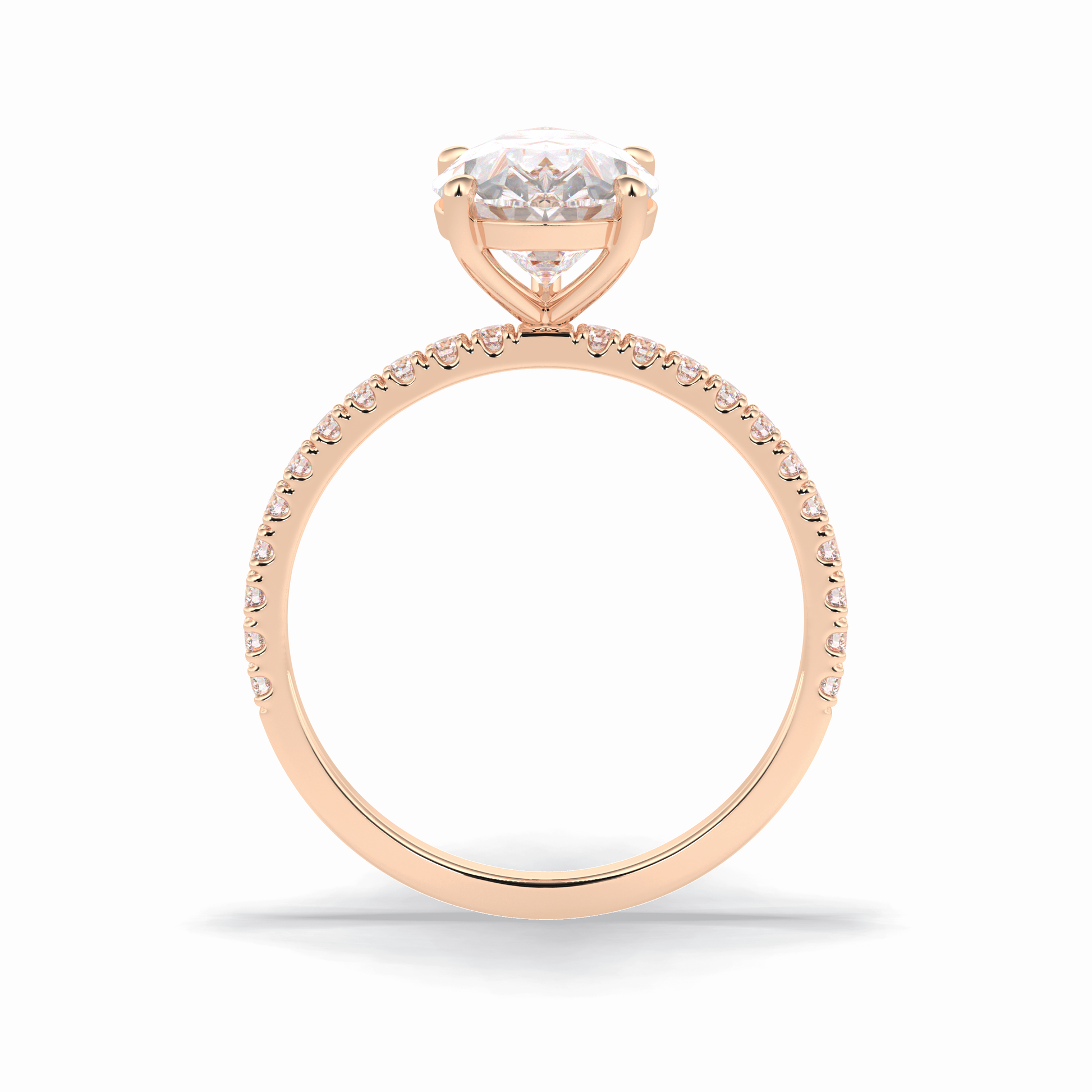 2.5 CT Pear Cut Pave Style Moissanite Engagement Rings