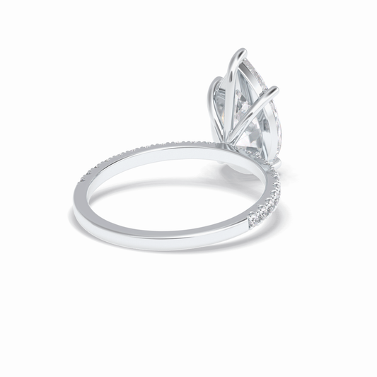 2.5 CT Pear Cut Pave Style Moissanite Engagement Rings