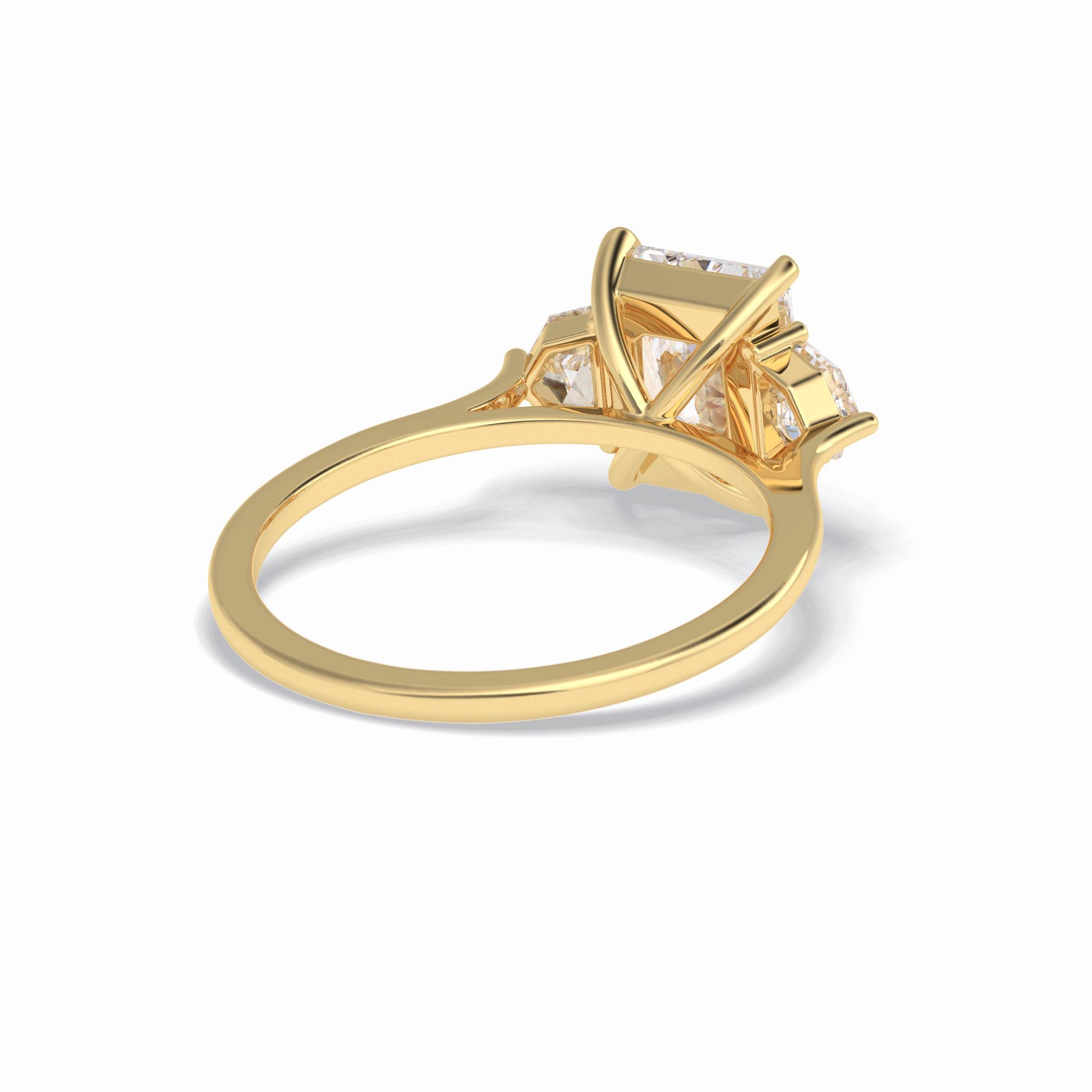 2.5 CT Radiant Cut Three Stones Style Moissanite Engagement Rings