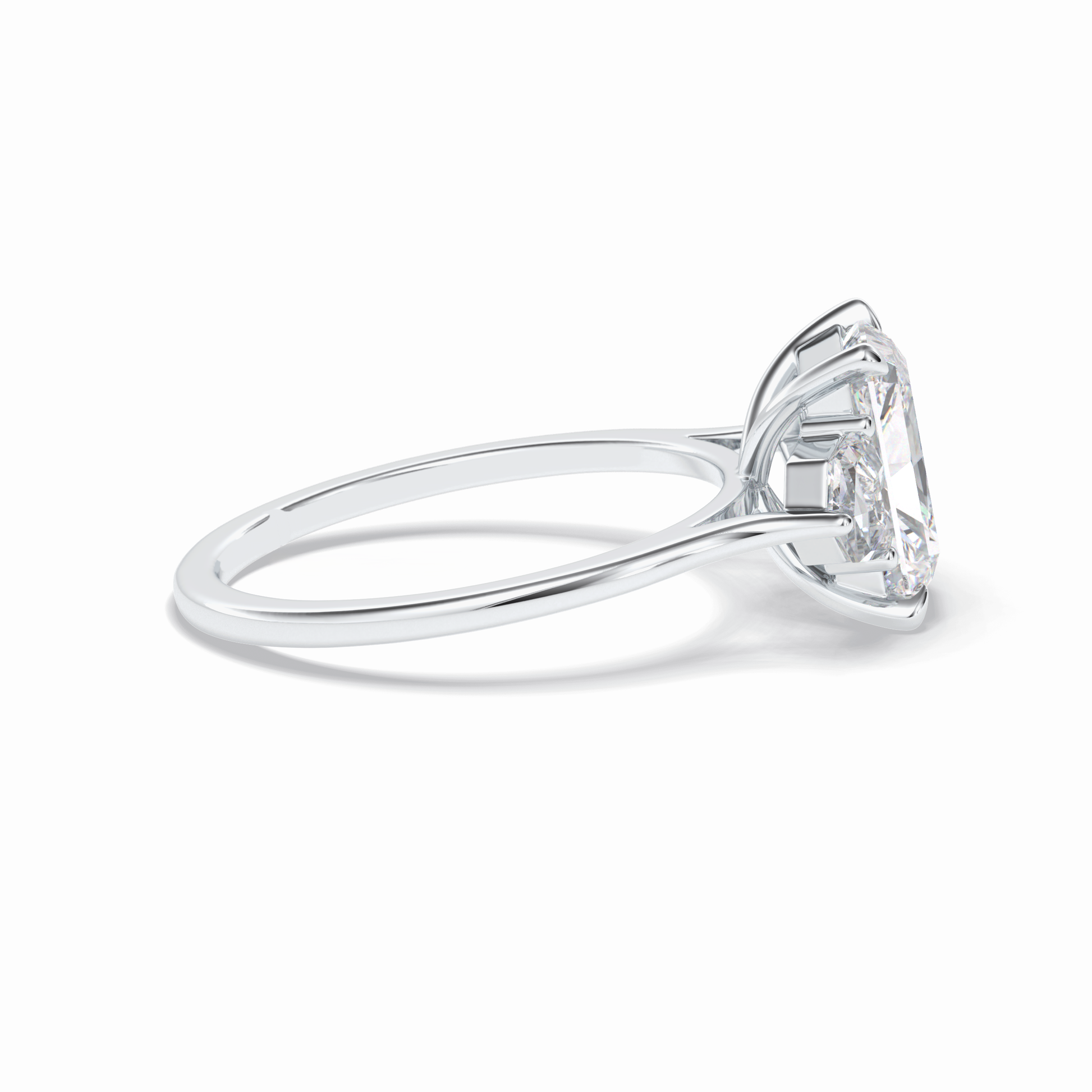 2.5 CT Radiant Cut Three Stones Style Moissanite Engagement Rings