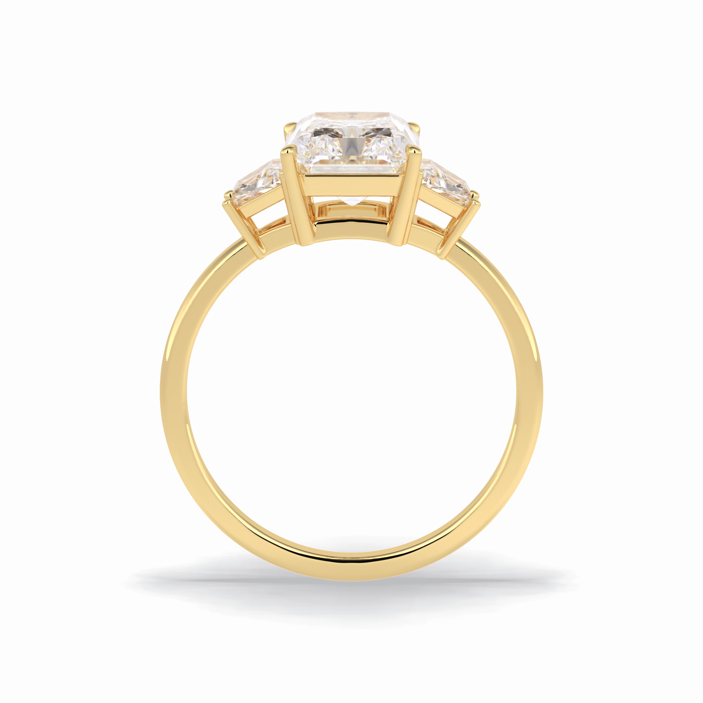 3.0 CT Radiant Cut Three Stones Style Moissanite Engagement Rings