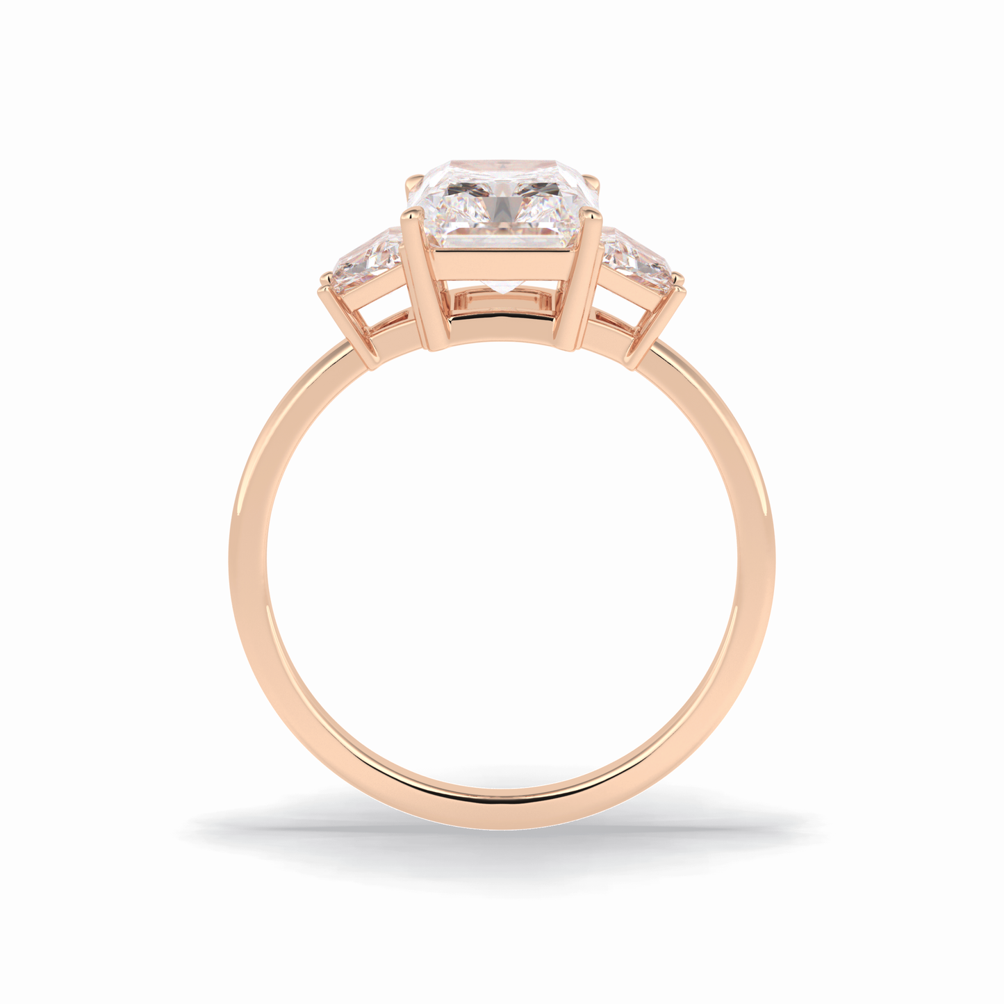 3.0 CT Radiant Cut Three Stones Style Moissanite Engagement Rings