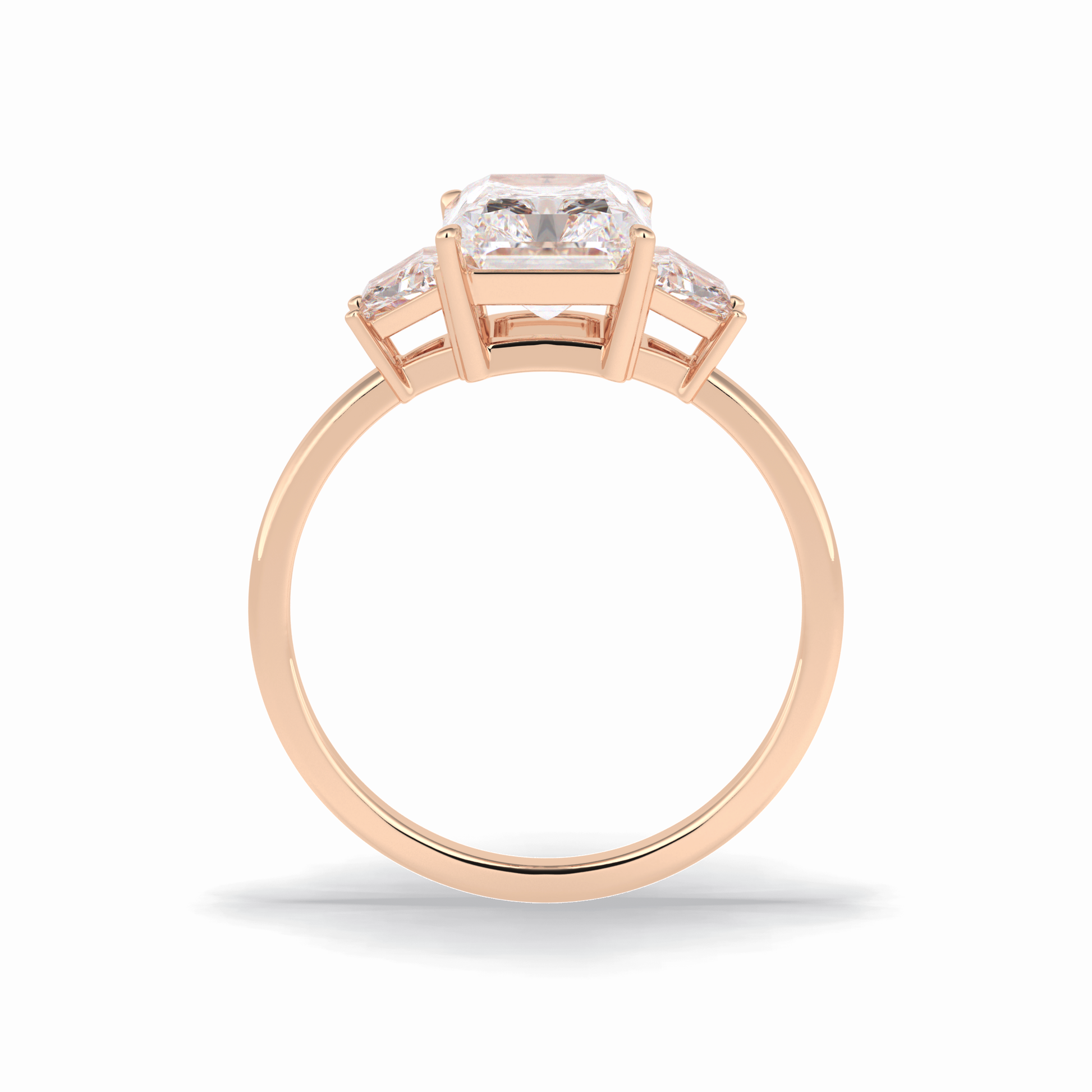 3.0 CT Radiant Cut Three Stones Style Moissanite Engagement Rings