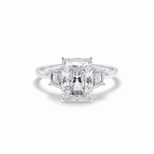 3.0 CT Radiant Cut Three Stones Style Moissanite Engagement Rings