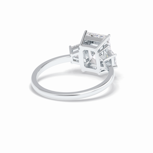 3.0 CT Radiant Cut Three Stones Style Moissanite Engagement Rings