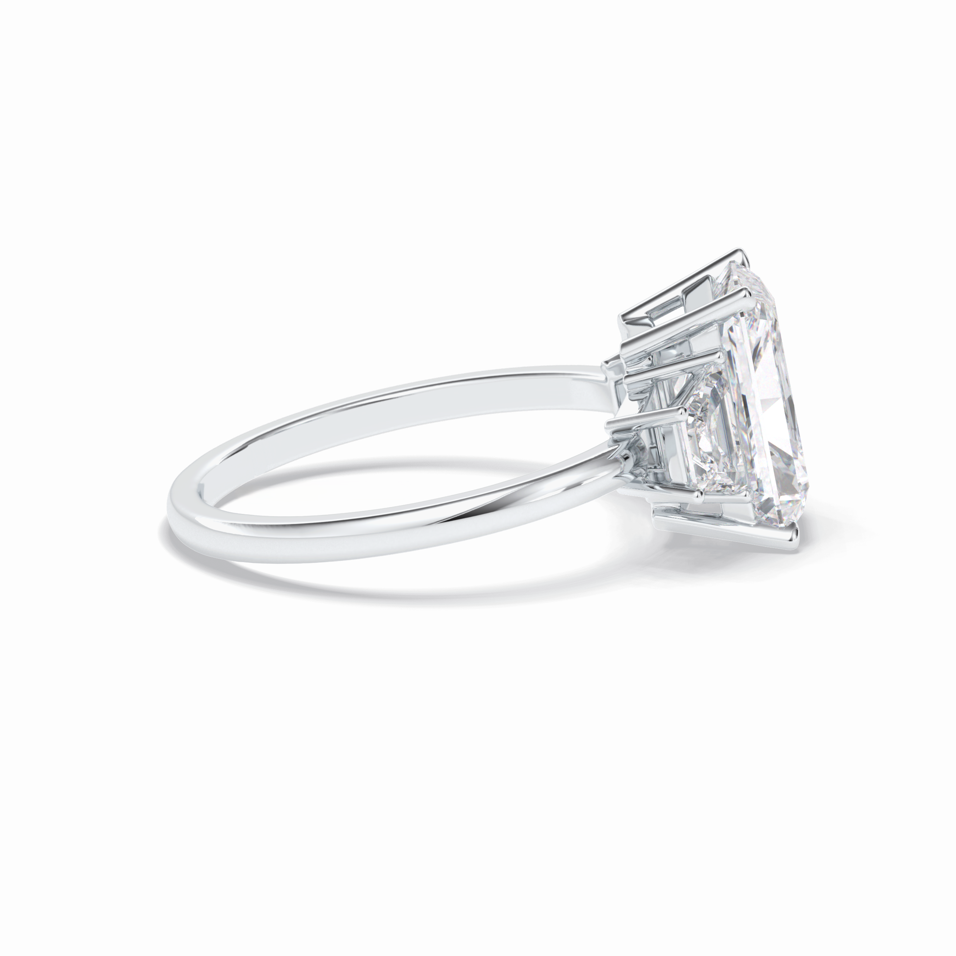 3.0 CT Radiant Cut Three Stones Style Moissanite Engagement Rings