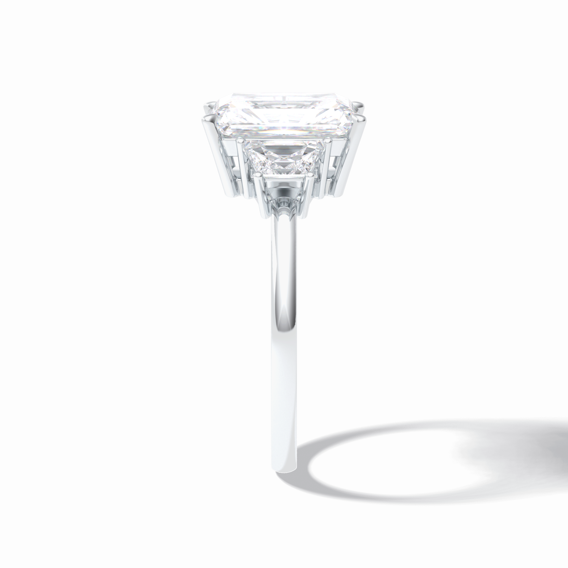 3.0 CT Radiant Cut Three Stones Style Moissanite Engagement Rings