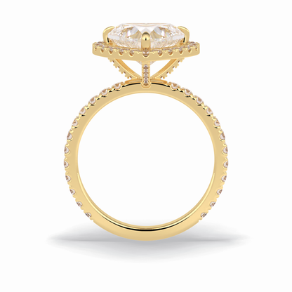 2.55 CT Heart Cut Halo & Pave Style Moissanite Engagement Rings