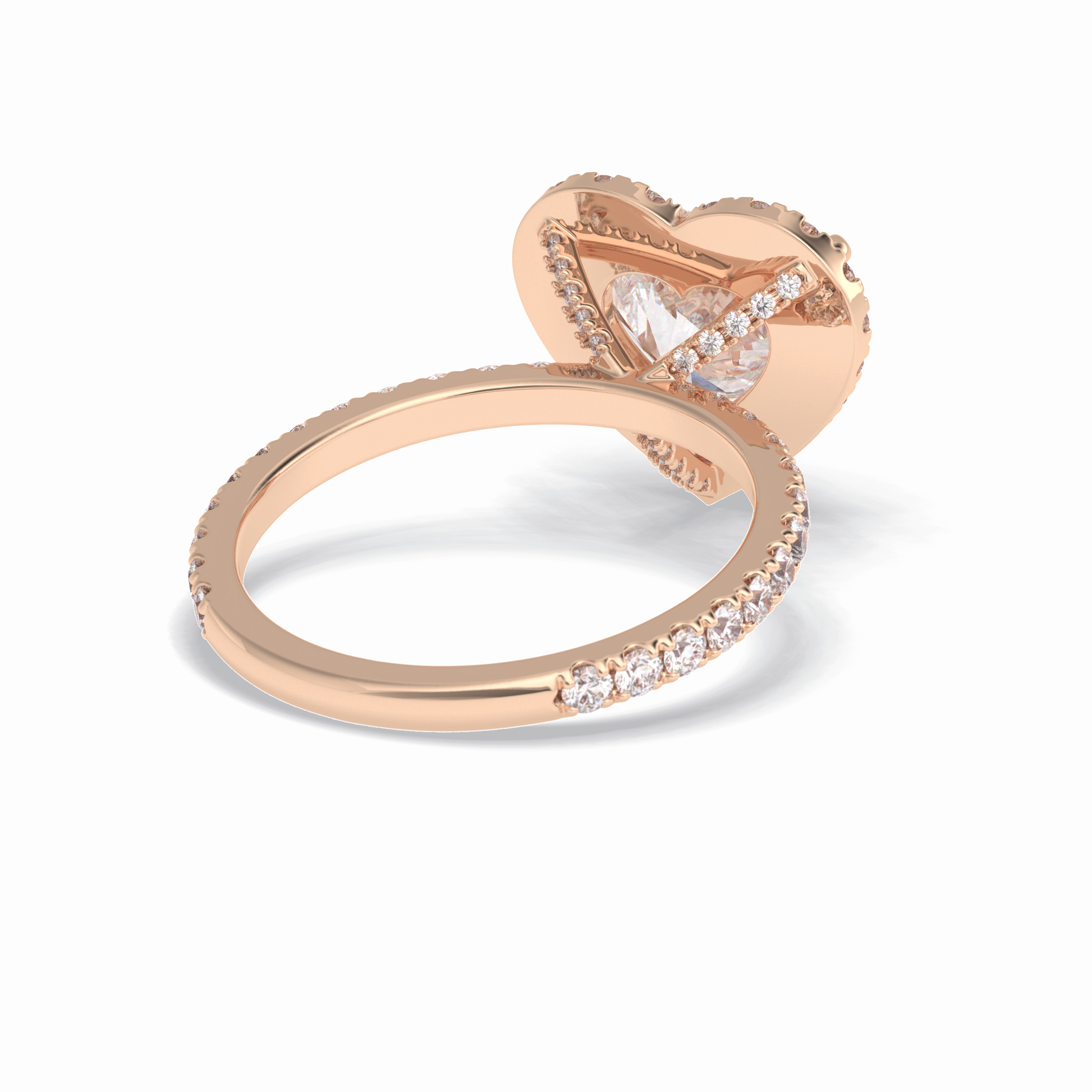 2.55 CT Heart Cut Halo & Pave Style Moissanite Engagement Rings