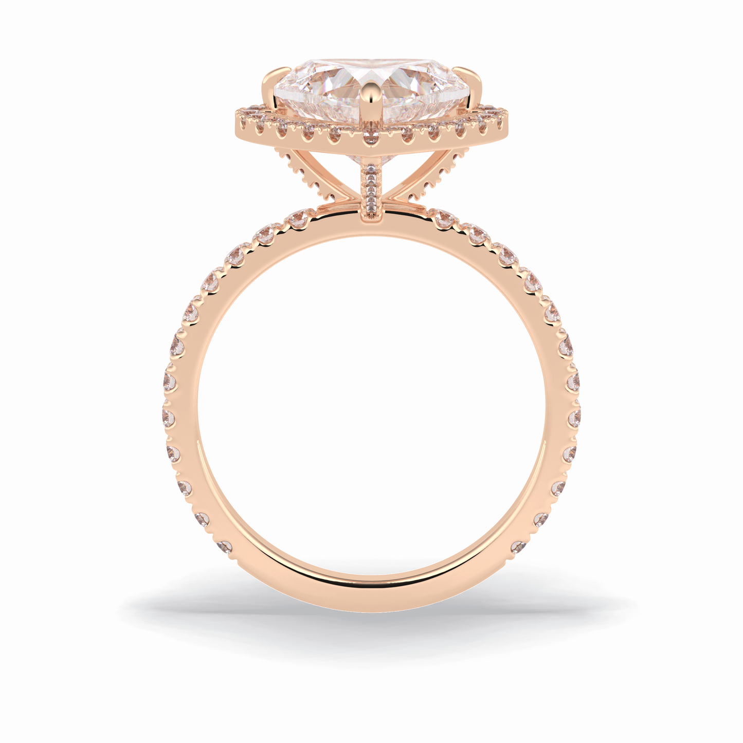 2.55 CT Heart Cut Halo & Pave Style Moissanite Engagement Rings