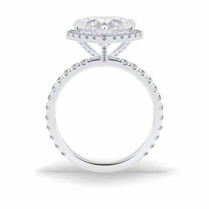 2.55 CT Heart Cut Halo & Pave Style Moissanite Engagement Rings