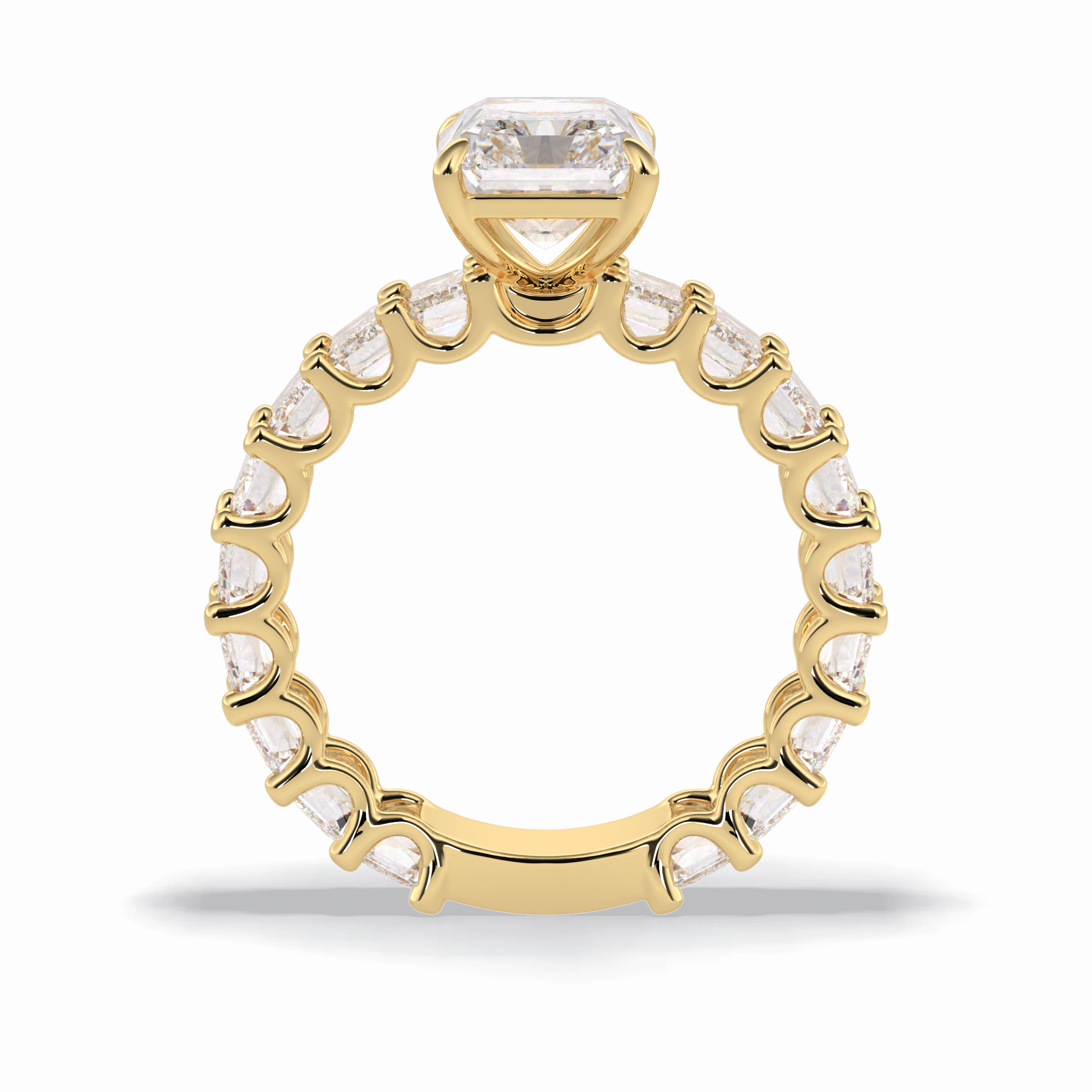 3.05 CT  Radiant Cut Pave Style Moissanite Engagement Ring 14