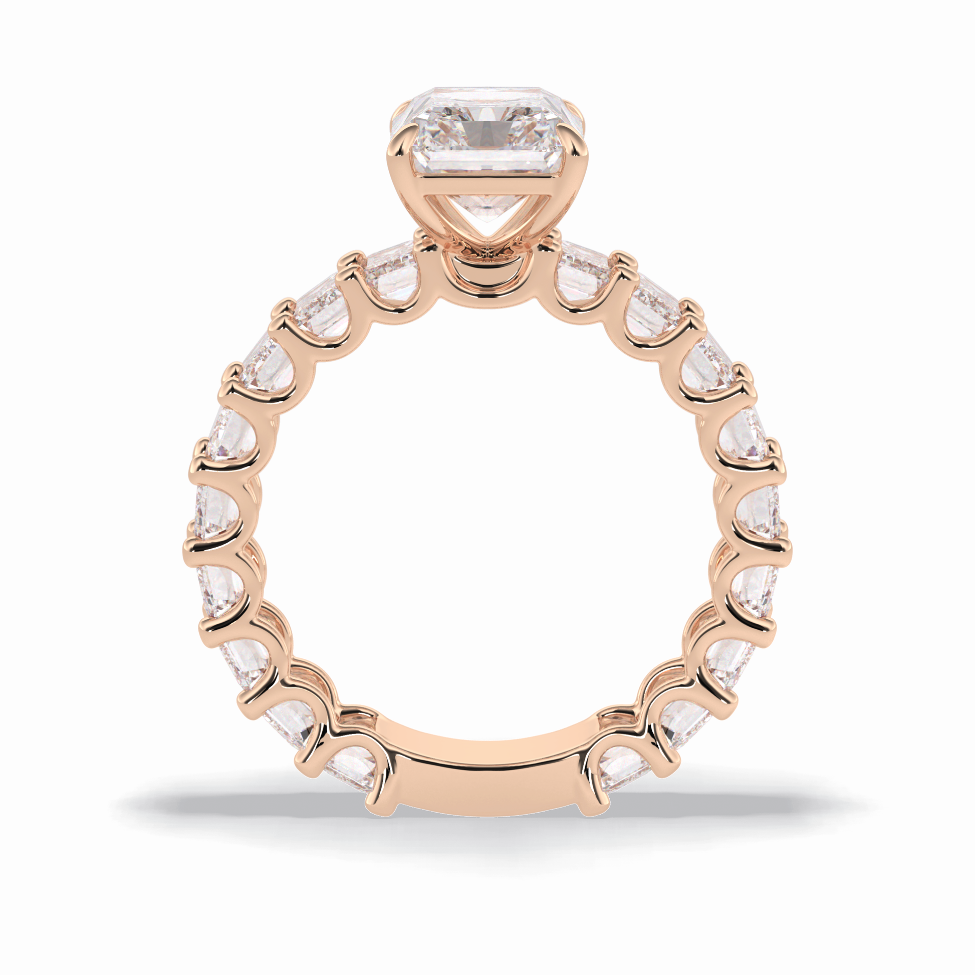 3.05 CT  Radiant Cut Pave Style Moissanite Engagement Ring 21