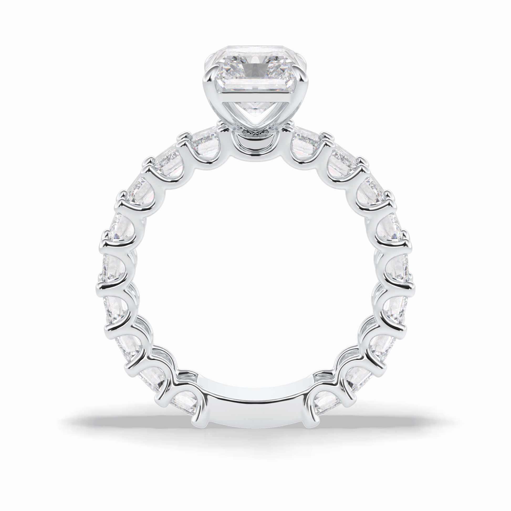 3.05 CT  Radiant Cut Pave Style Moissanite Engagement Ring 7