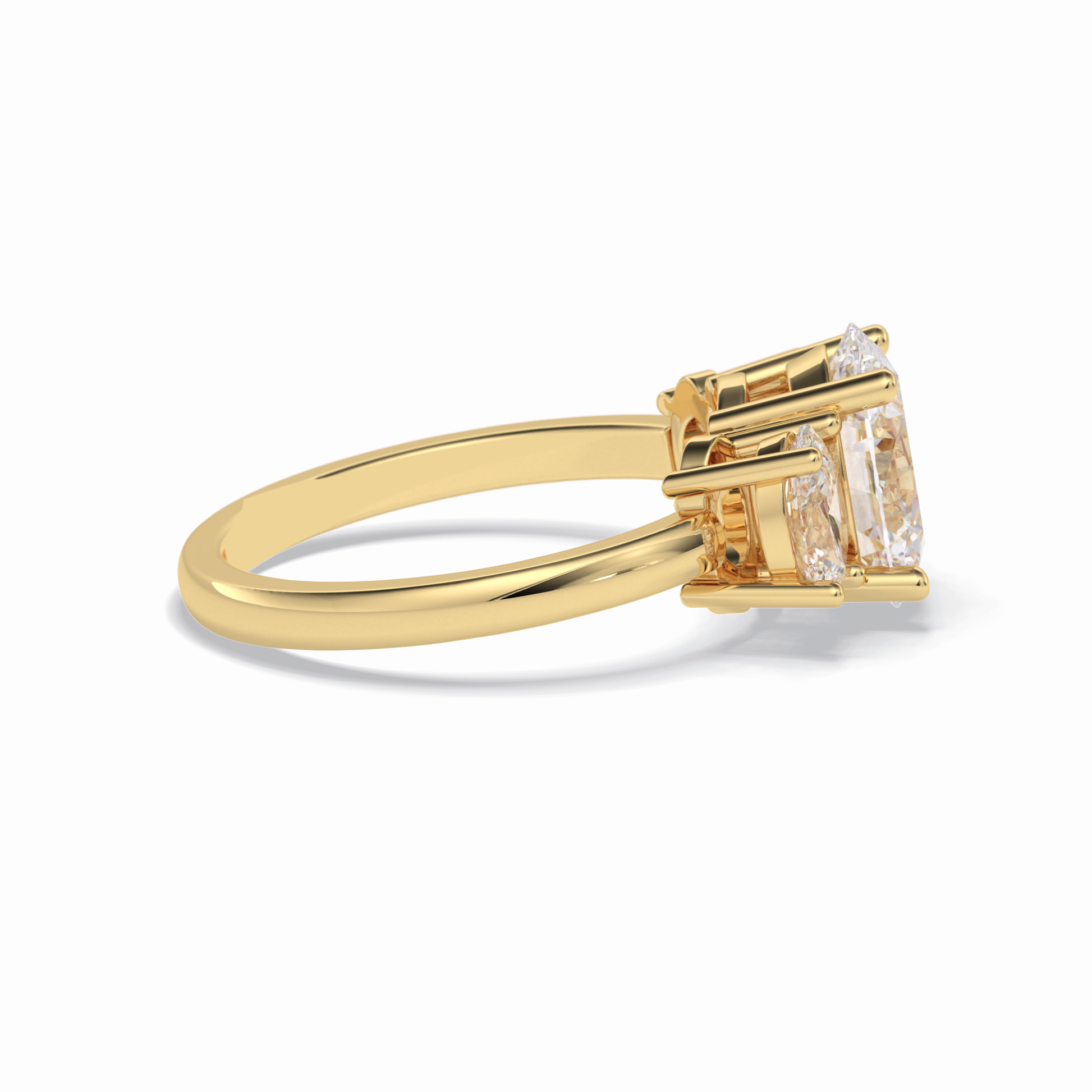 2.05 CT Oval Cut Three Stones Style Moissanite Engagement Rings