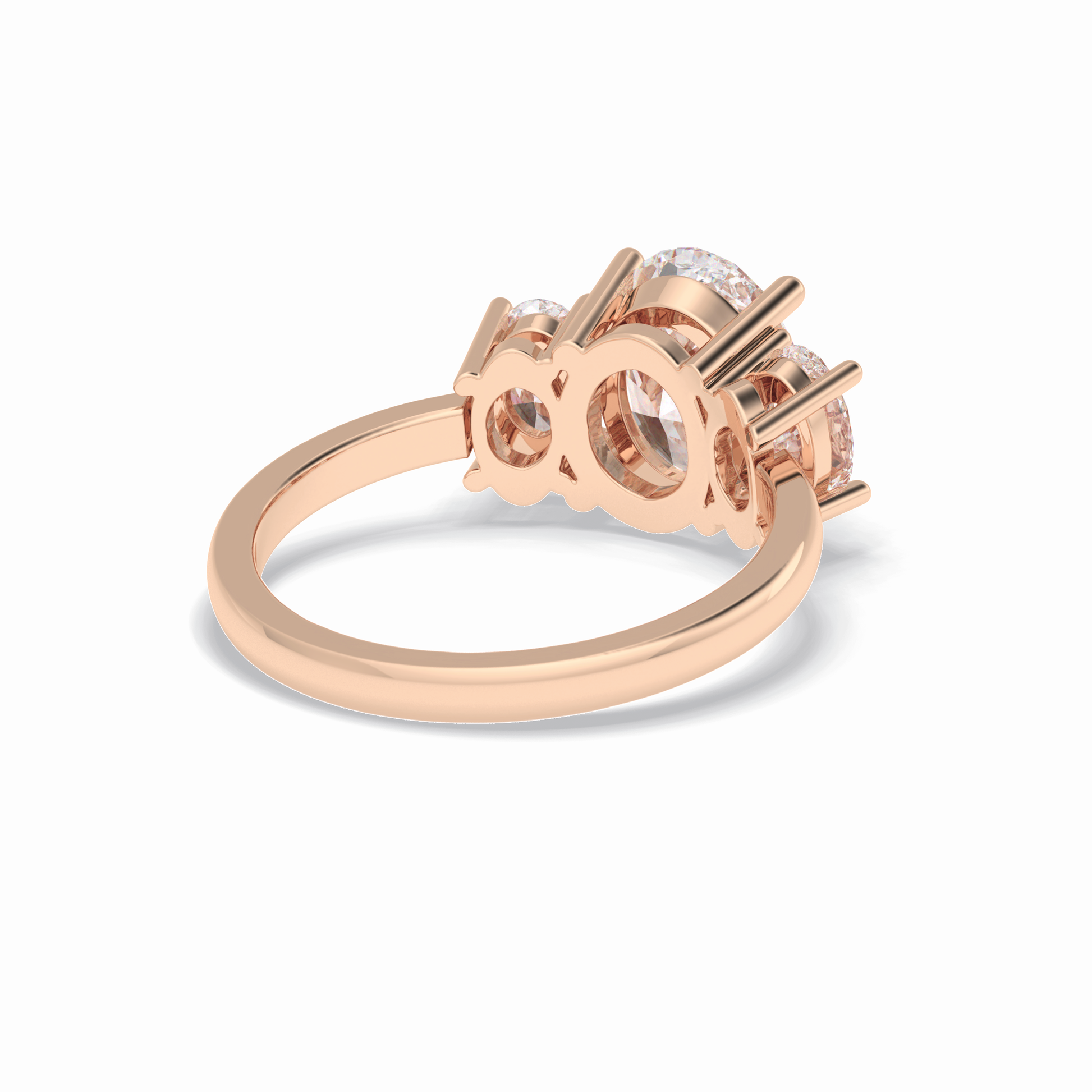 2.05 CT Oval Cut Three Stones Style Moissanite Engagement Rings