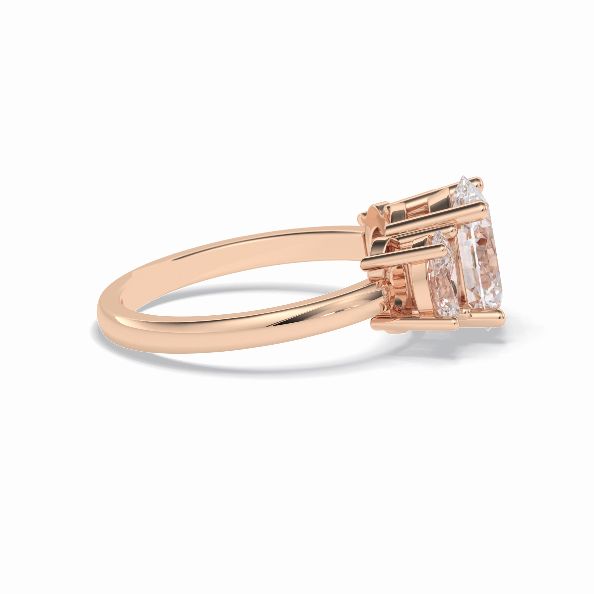 2.05 CT Oval Cut Three Stones Style Moissanite Engagement Rings