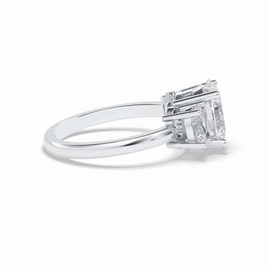2.05 CT Oval Cut Three Stones Style Moissanite Engagement Rings