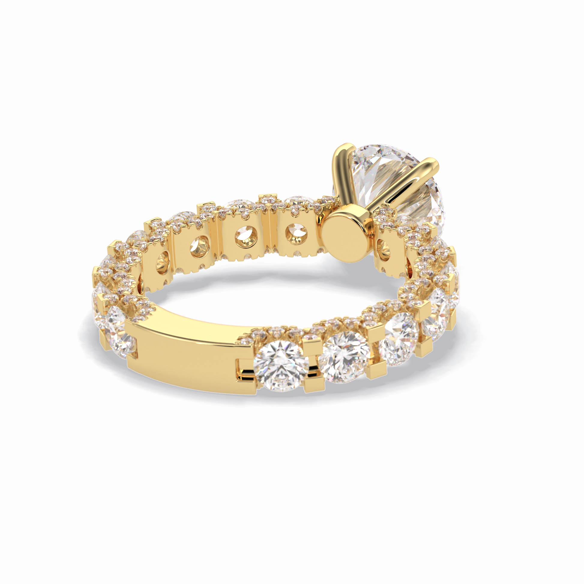 2.05 CT Round Cut Pave Style Moissanite Engagement Rings
