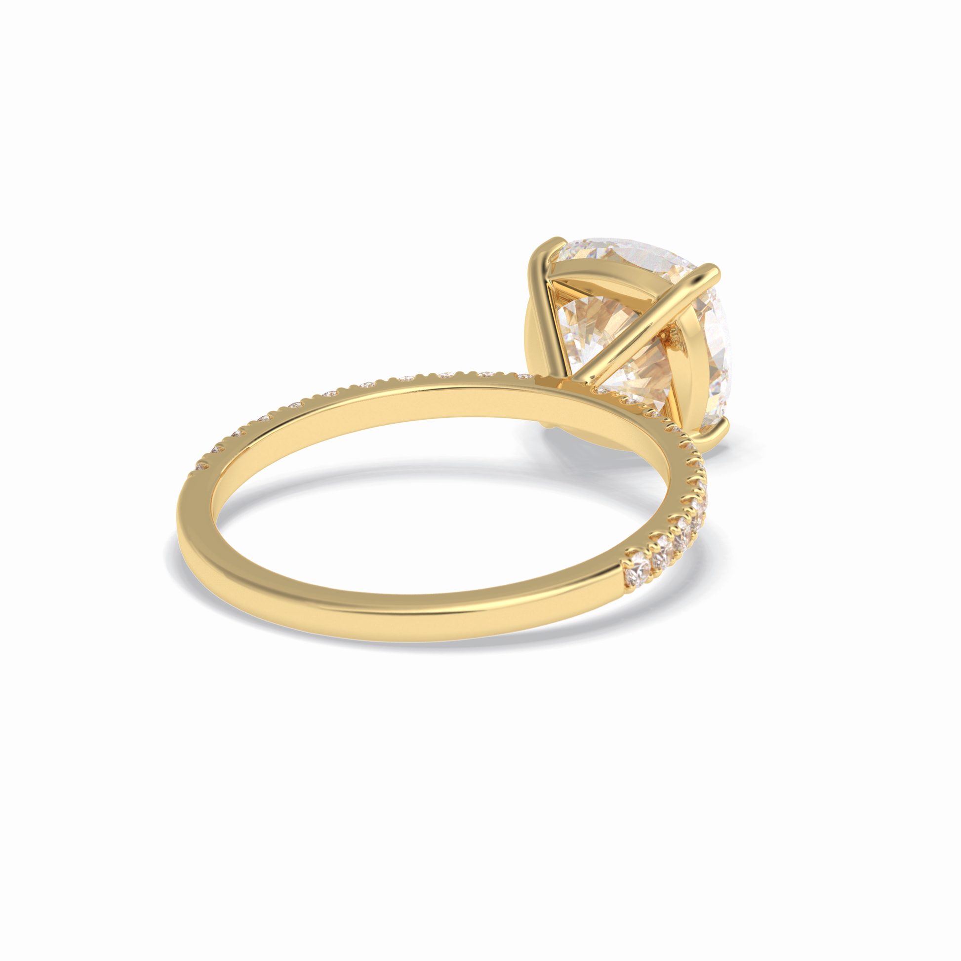 3.05 CT Cushion Cut Pave Style Moissanite Engagement Rings