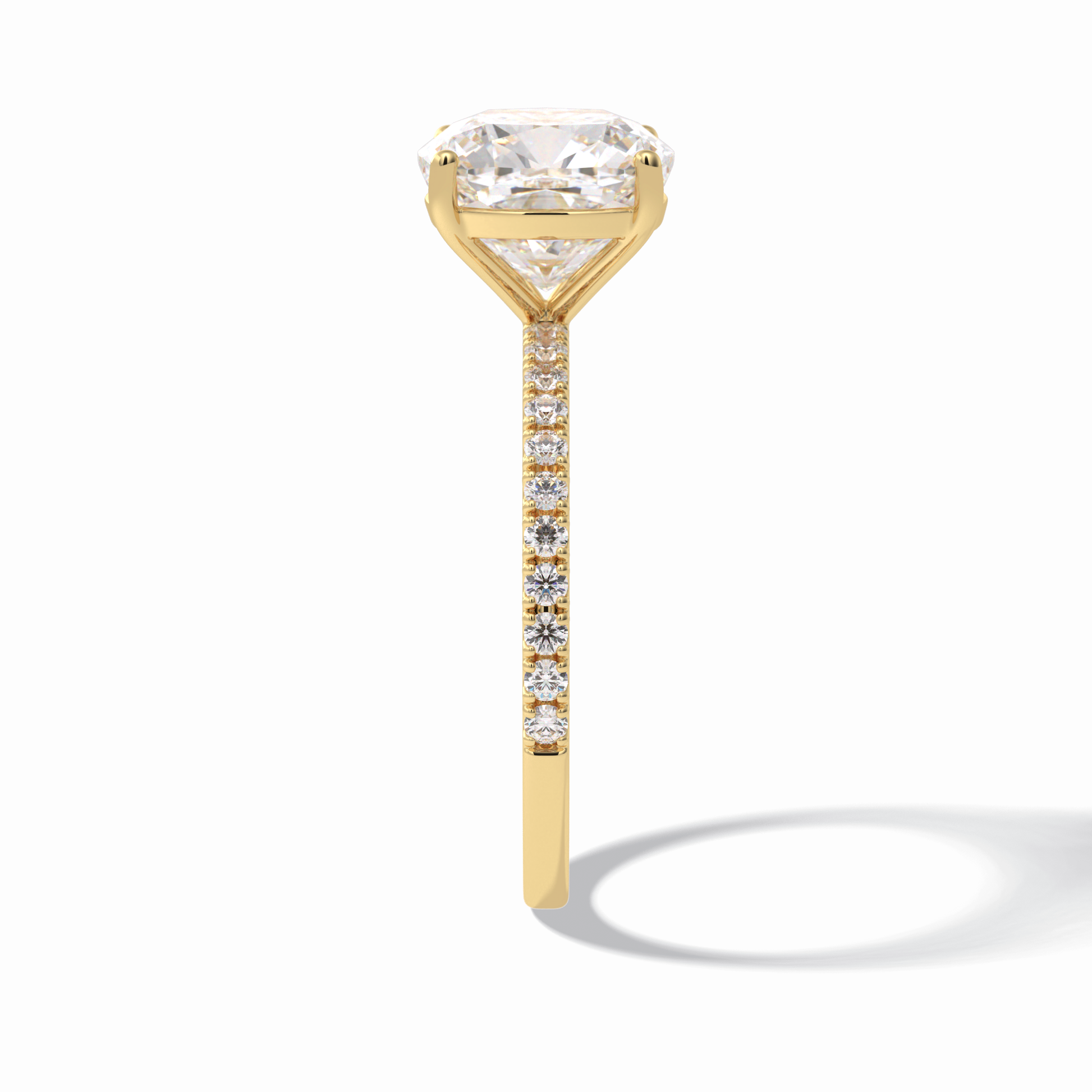 3.05 CT Cushion Cut Pave Style Moissanite Engagement Rings