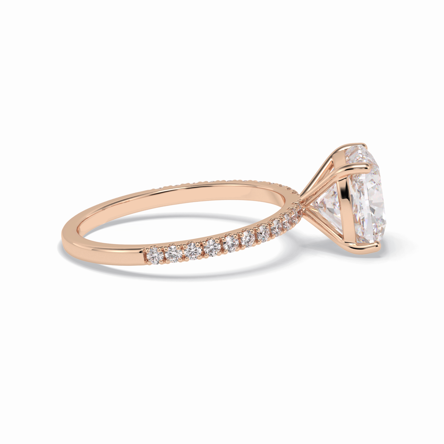3.05 CT Cushion Cut Pave Style Moissanite Engagement Rings