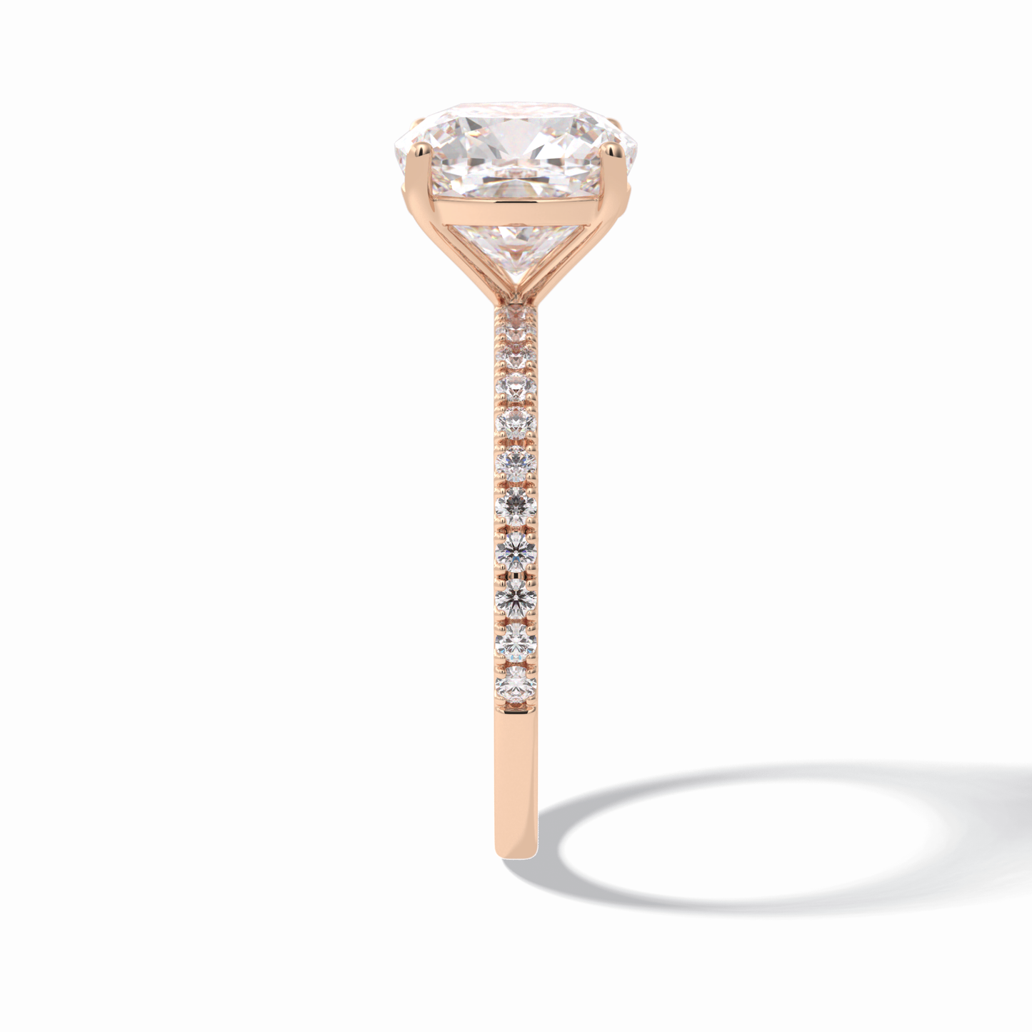 3.05 CT Cushion Cut Pave Style Moissanite Engagement Rings